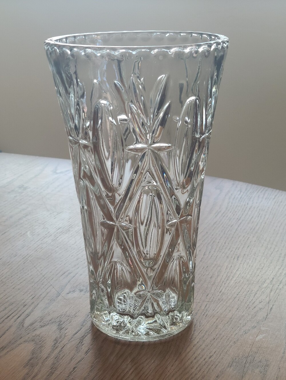 Vintage Anchor Hocking Clear Pressed Glass Decorative Vase